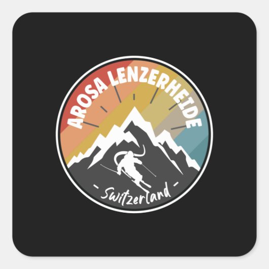 Skiing Arosa Lenzerheide - Zwitserland Vierkante Sticker (Voorkant)
