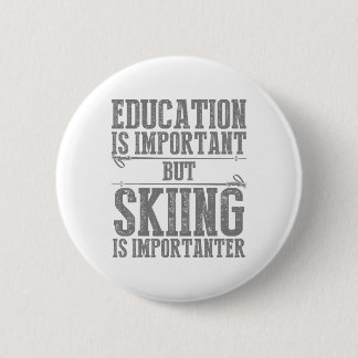 Skiing Art For Men Women Kids Winter Sport Ski Lov Ronde Button 5,7 Cm