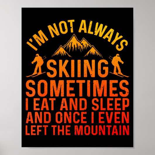 Skiing Art For Men Women Kids Winter Srt Ski Lover Poster (Voorkant)