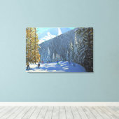 Skiing Beauregard La Clusaz 2012 Canvas Afdruk (Insitu (Houten vloer))