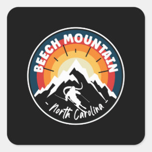Skiing Beech Mountain North Carolina Vierkante Sticker