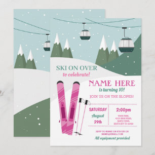 Skiing Birthday Girls Slopes Ski Snowboard Snow Kaart