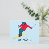 Skiing Briefkaart (Staand voorkant)