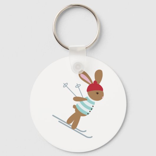 Skiing Bunny Sleutelhanger (Voorkant)