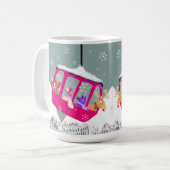 Skiing Cute Animal Friends  in Gondola Mug (Devant gauche)