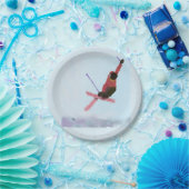 Skiing Downhill Art Papieren Bordje (Feest)