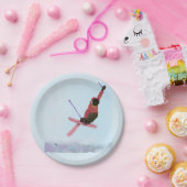 Skiing Downhill Art Papieren Bordje (Feest)