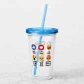 Skiing Emojis Acryl Drinkbeker (Achterkant)