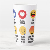 Skiing Emojis Latte Mok (Voorkant)