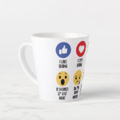 Skiing Emojis Latte Mok (Linkerhoek)