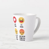 Skiing Emojis Latte Mok (Rechterhoek)