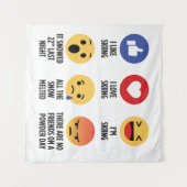 Skiing Emojis Wandkleed (Voorkant (horizontaal))
