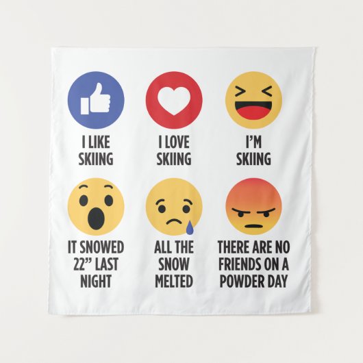 Skiing Emojis Wandkleed (Voorkant)