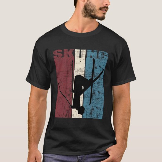 Skiing Gift Idea Ski Player Skiing  Skis Di T-shirt (Voorkant)