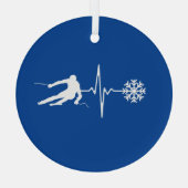 Skiing Glas Ornament (Achterkant)