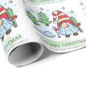 Skiing Gnome , prettig kerstcadeautje Cadeaupapier (Rol Hoek)