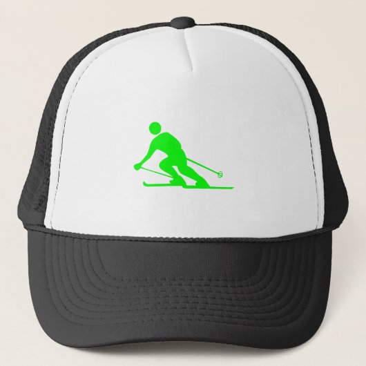 Skiing - groen trucker pet (Voorkant)