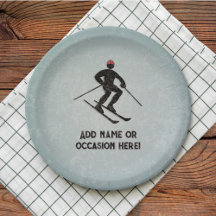 Skiing Guy op gegalvaniseerd staal look mannelijk 