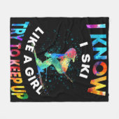 Skiing - Ik weet dat ik skski als een meisje probe Fleece Deken (Voorkant (Horizontaal))