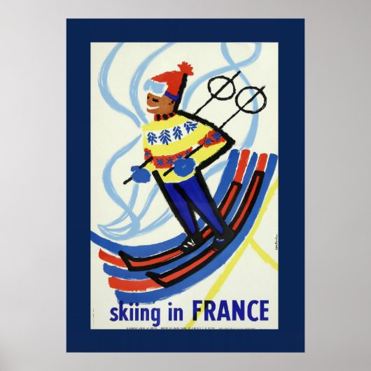  Skiing in Frankrijk Reisposter Poster (Voorkant)