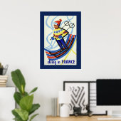  Skiing in Frankrijk Reisposter Poster (Thuiskantoor)