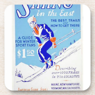  Skiing in het Poster van het Oosten WPA Drankjes Onderzetter