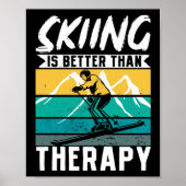 Skiing is beter dan wintersport met een theatermak poster (Voorkant)