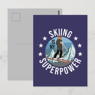 Skiing is Mijn Superpower Briefkaart