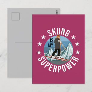 Skiing is Mijn Superpower Briefkaart