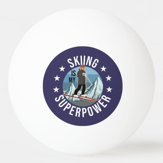 Skiing is Mijn Superpower Pingpongballen (Voorkant)