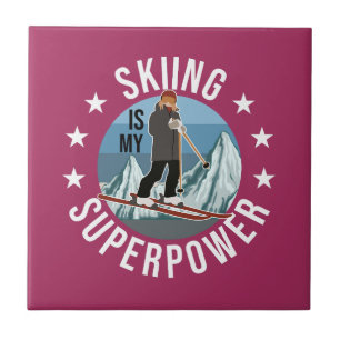 Skiing is Mijn Superpower Tegeltje