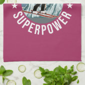 Skiing is Mijn Superpower Theedoek (Gevouwen)