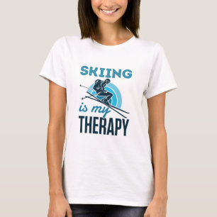 Skiing is mijn therapy Snow Downhill Skier Ski T-shirt