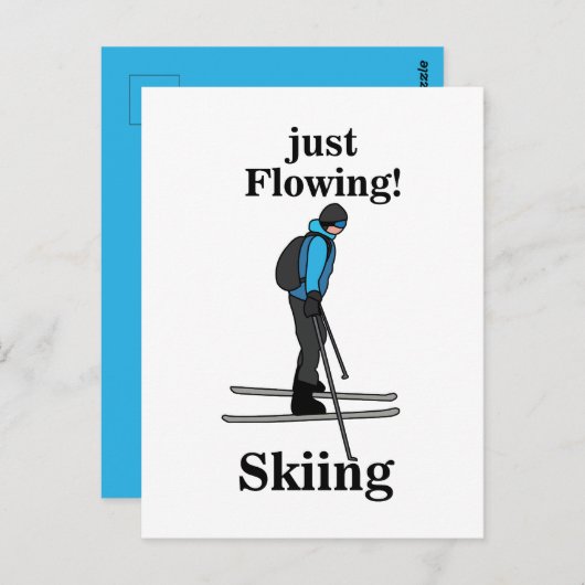 Skiing Just Flowing Skier Briefkaart (Voorkant / Achterkant)