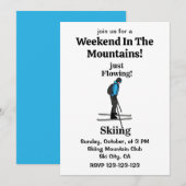 Skiing Just Flowing Skier Party Kaart (Voorkant / Achterkant)
