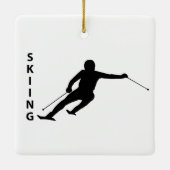 Skiing Keramisch Ornament (Achterkant)