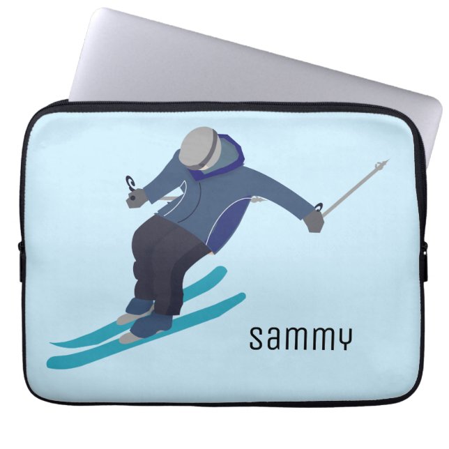 Skiing Laptop Sleeve (Voorkant)