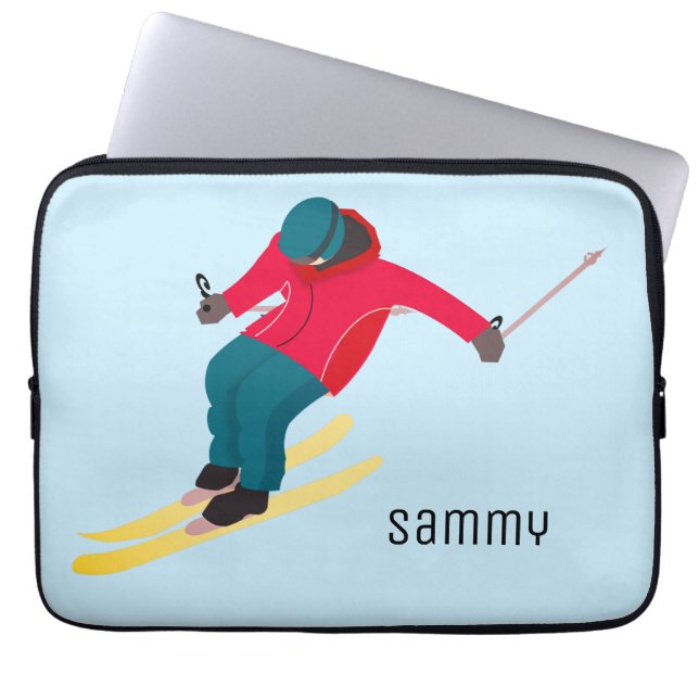 Skiing Laptop Sleeve (Voorkant)