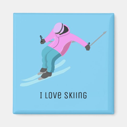 Skiing Magneet (Voorkant)