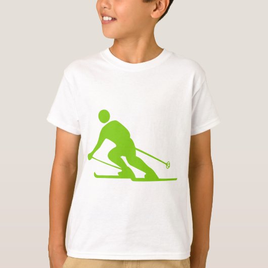Skiing - Martian Green T-shirt (Voorkant)