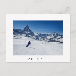 Skiing met Mt. Matterhorn in Zermatt, Zwitserland Briefkaart