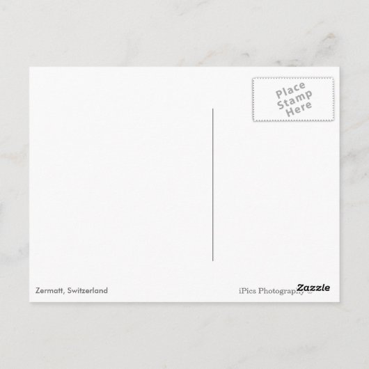 Skiing met Mt. Matterhorn in Zermatt, Zwitserland Briefkaart (Achterkant)