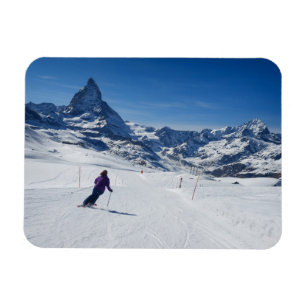 Skiing met Mt. Matterhorn in Zermatt, Zwitserland Magneet