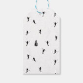 Skiing Modern Black & White Ski Skiers Theme Cadeaulabel (Voorkant)