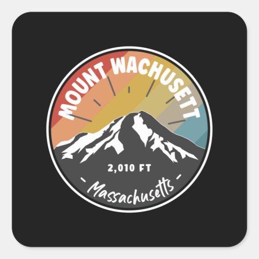Skiing Mount Wachusett - Massachusetts Vierkante Sticker (Voorkant)