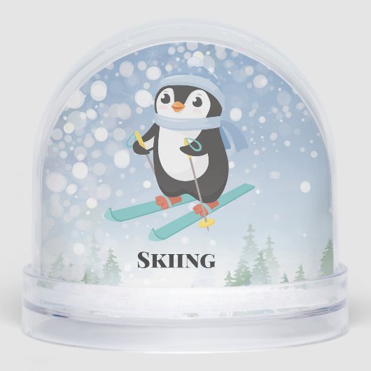 Skiing Penguin Sport Design Snow Globe (Avant)