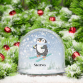 Skiing Penguin Sport Design Snow Globe (Noël)