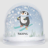 Skiing Penguin Sport Design Snow Globe Sneeuwbol (Voorkant)
