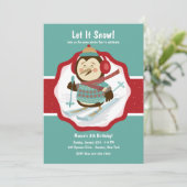 Skiing Penguin Uitnodiging (Staand voorkant)