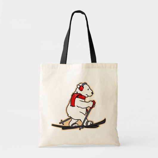Skiing Polar Beer Holiday Canvas tas (Voorkant)